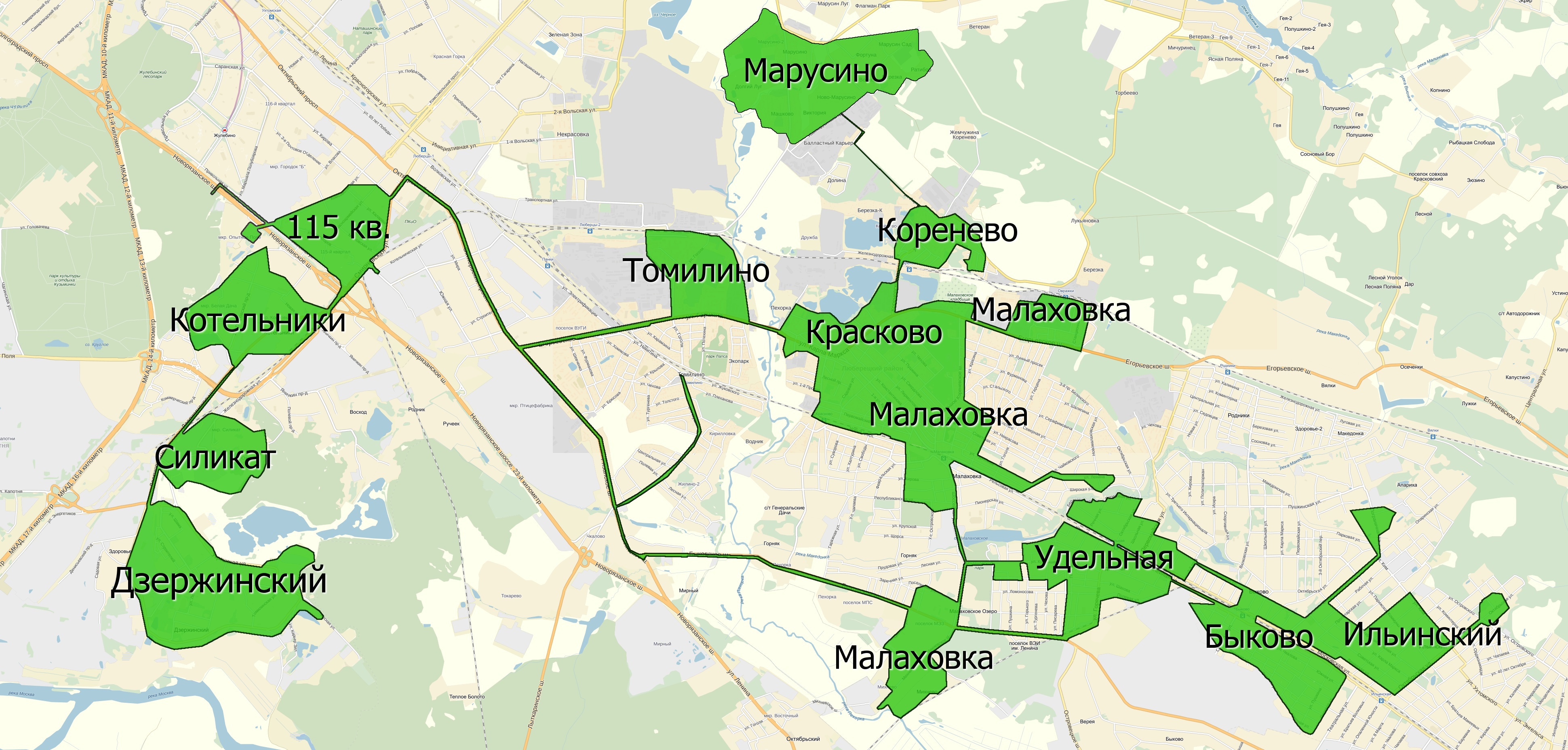 Томилино карта московской области